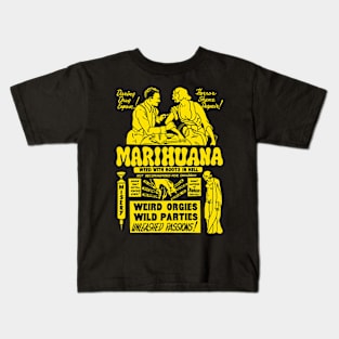 Marihuana: Weed with Roots in Hell (yellow) Kids T-Shirt